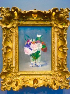 Flowers in a Crystal Vase with a yellow frame